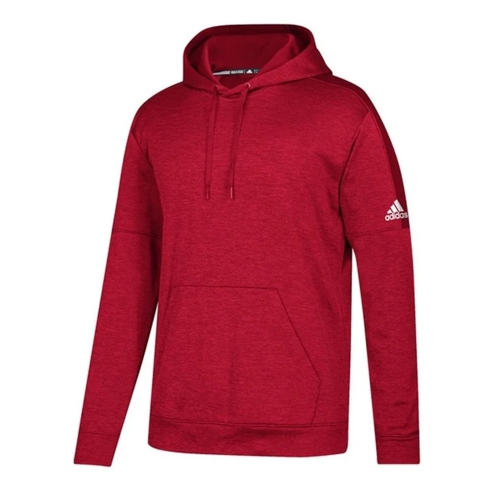 Adidas Mens Athletics Team Issue Pullover Hoodie Sweatshirt Red Soft - Large‎